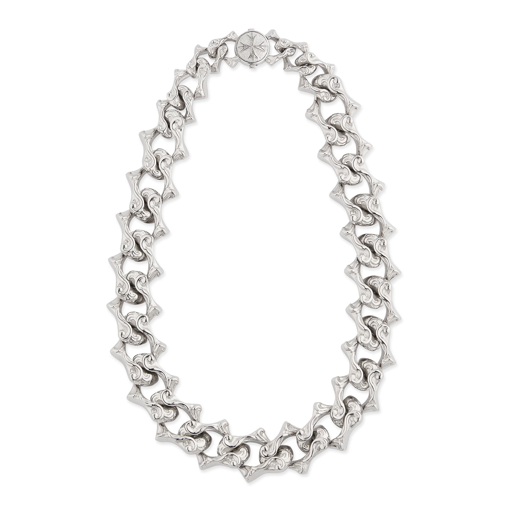 小物 silver design chain bell motif arabesque OVERSIZE ARABESQUE SHARP CHAIN CHOKER
