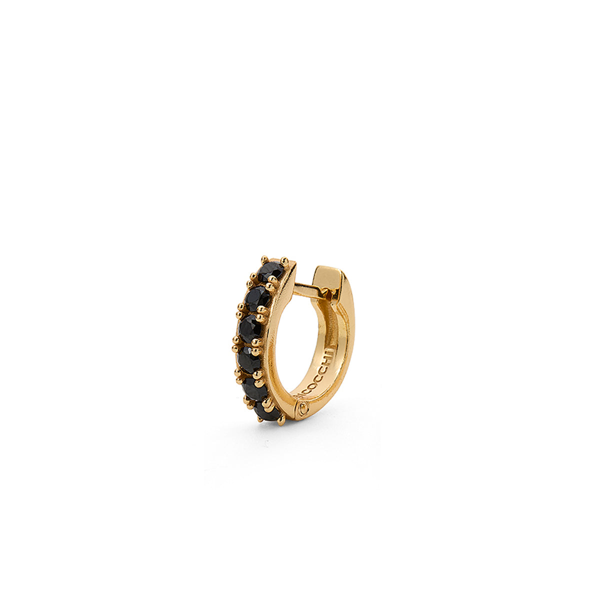 GOLD CRYSTAL HOOP EARRING