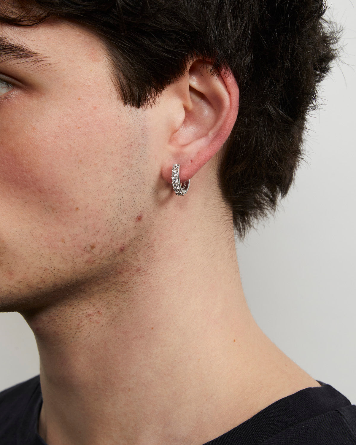 CRYSTAL HOOP EARRING