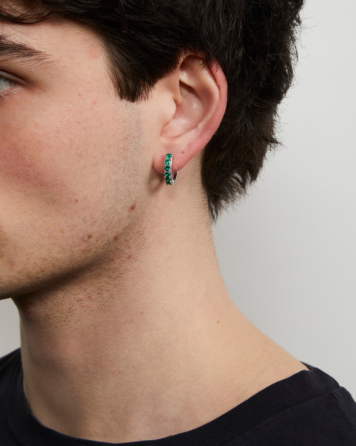 CRYSTAL HOOP EARRING