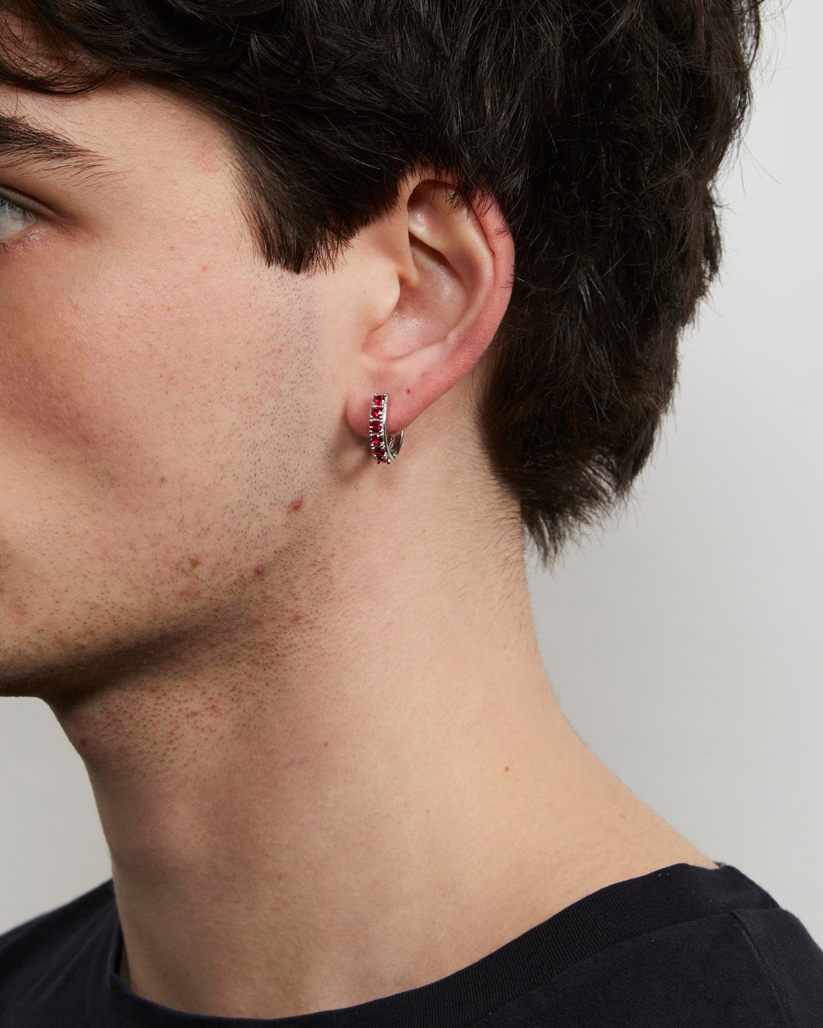 CRYSTAL HOOP EARRING