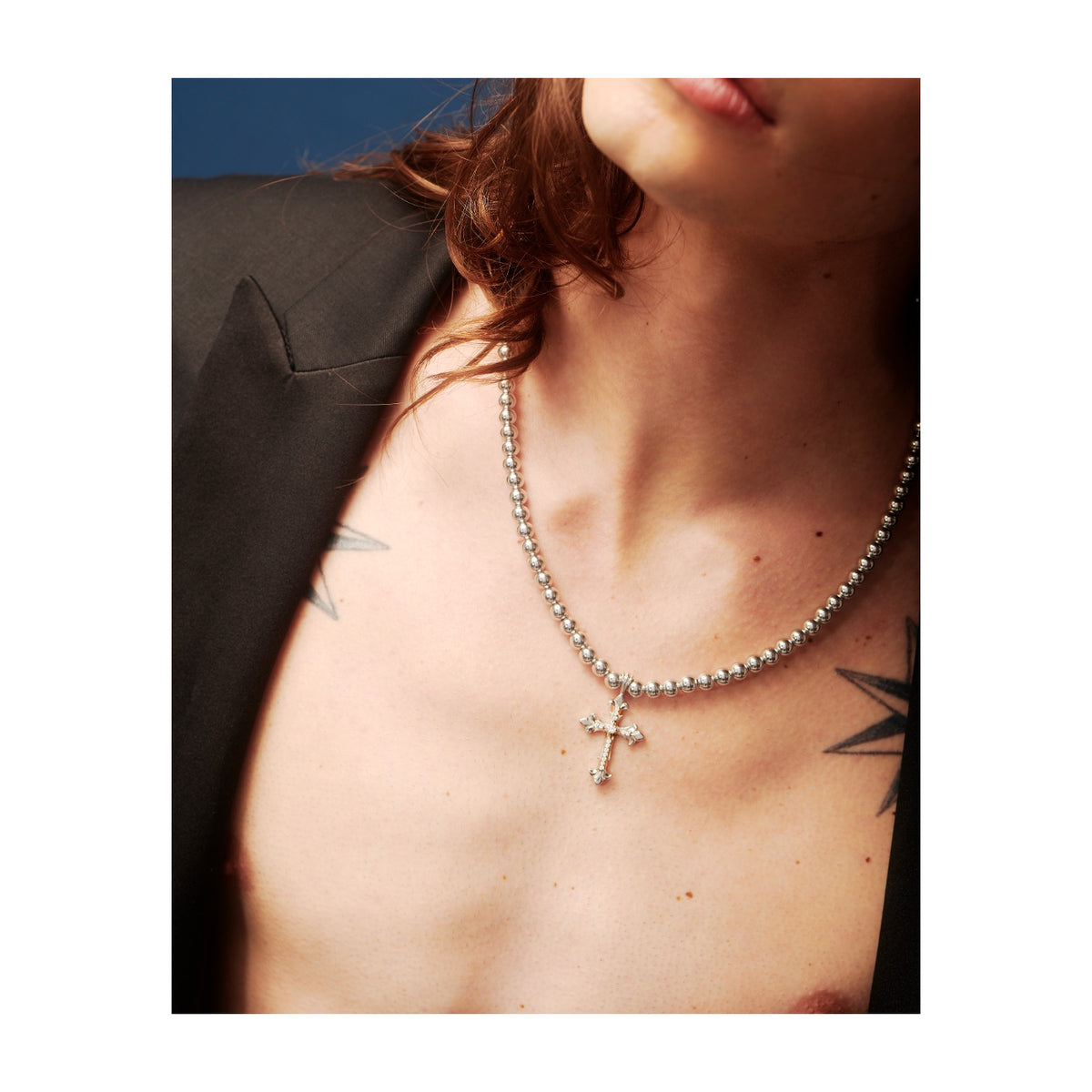 BEADED NECKLACE WITH DIAMONDS