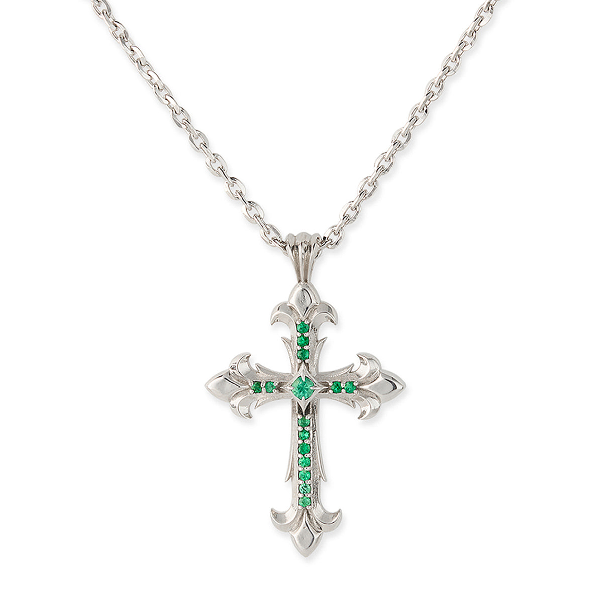 PRECIOUS STONE CROSS NECKLACE