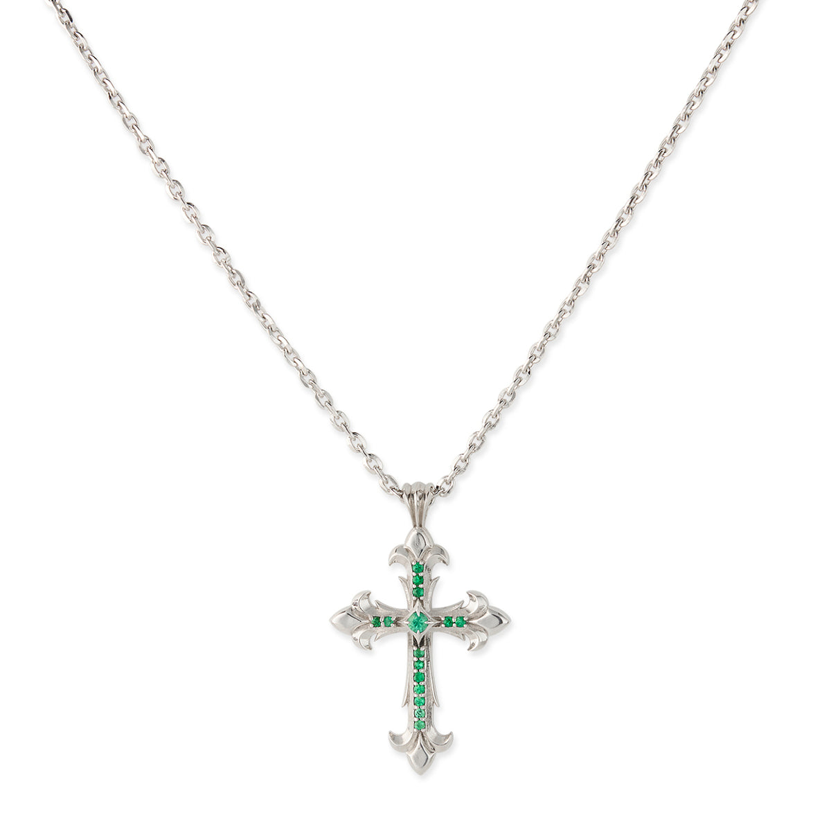 PRECIOUS STONE SMALL CROSS NECKLACE