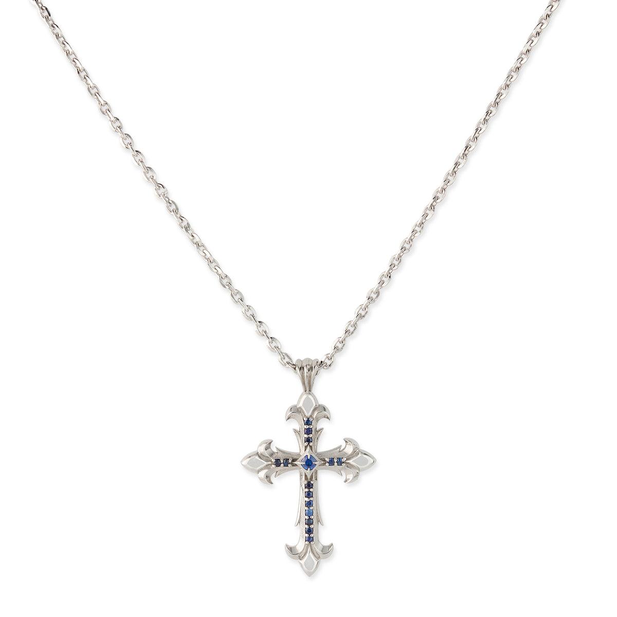 PRECIOUS STONE SMALL CROSS NECKLACE