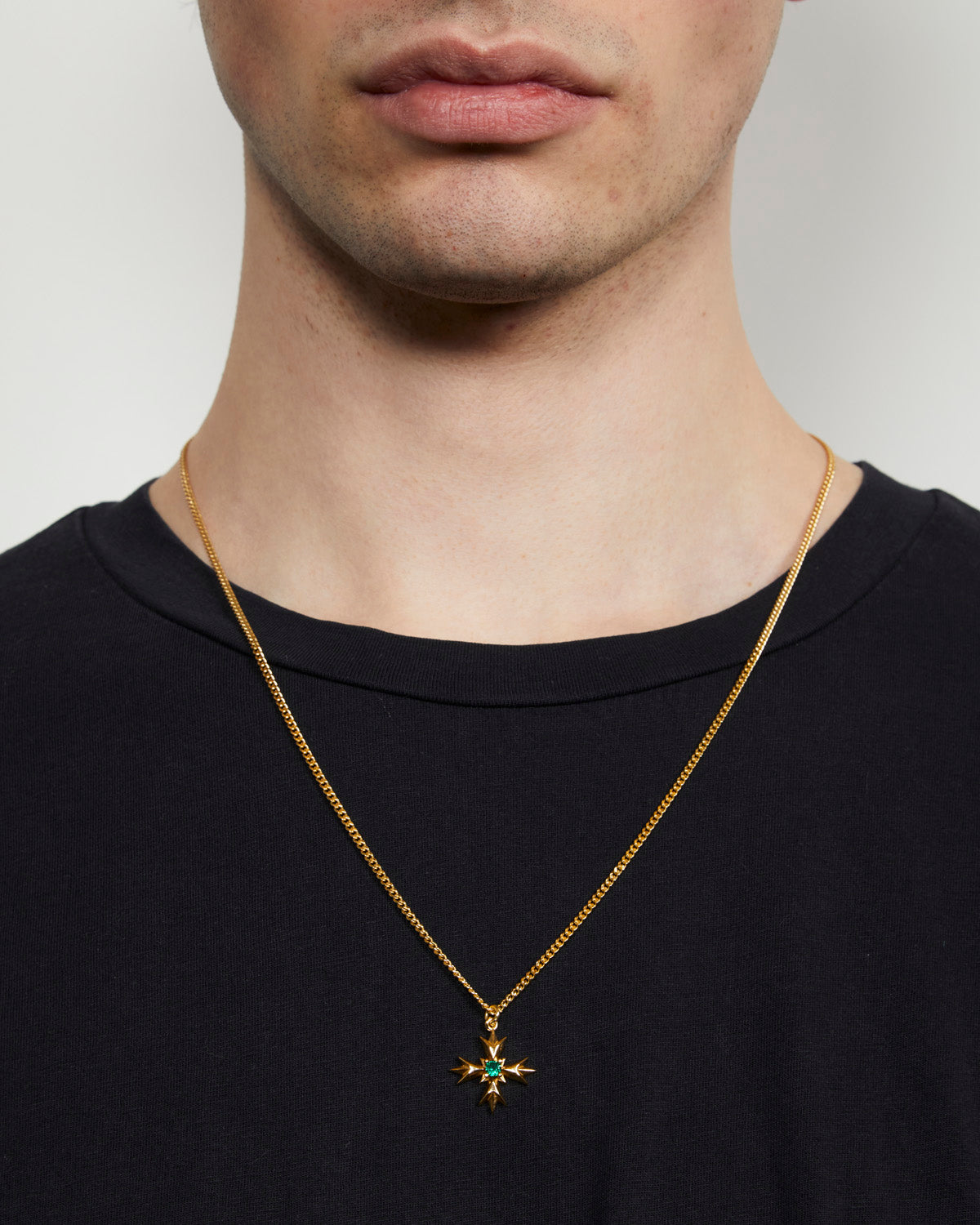 GOLD CREST + CRYSTAL NECKLACE