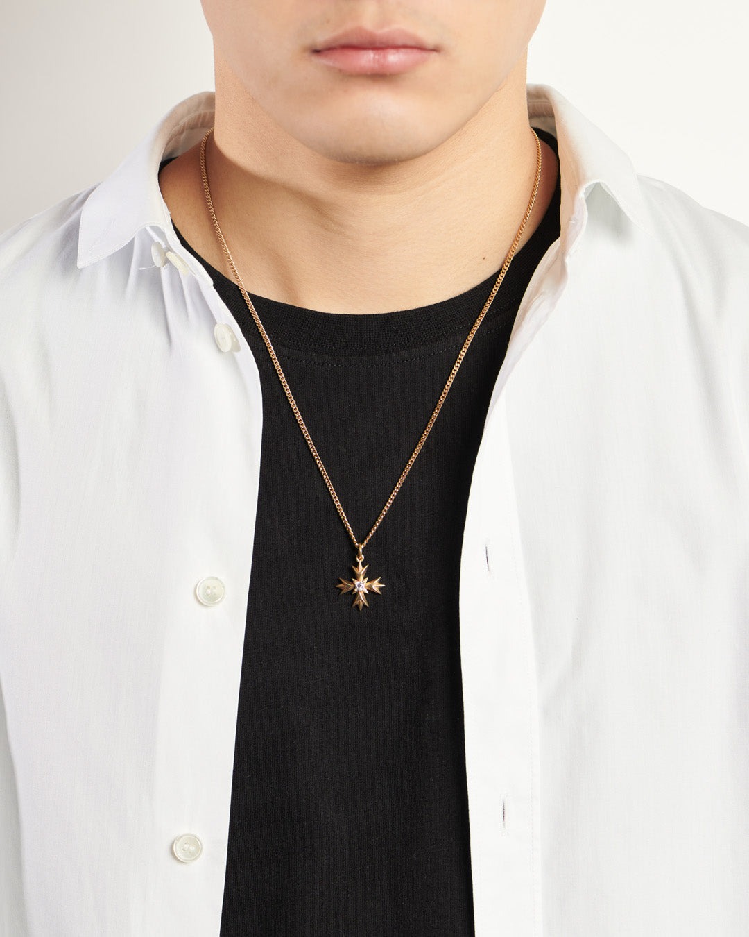 GOLD CREST + CRYSTAL NECKLACE