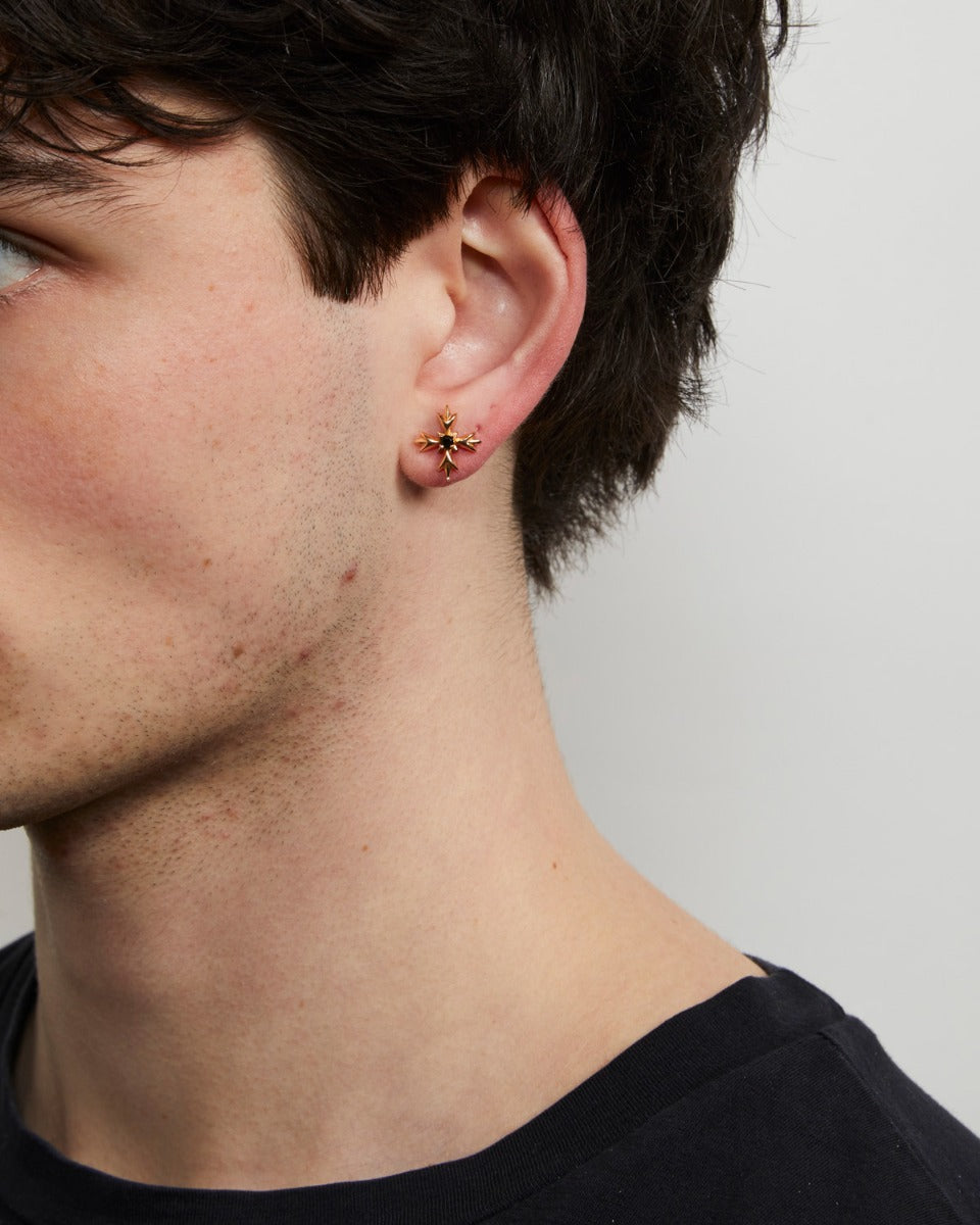 GOLD CRYSTAL CREST EARRINGS