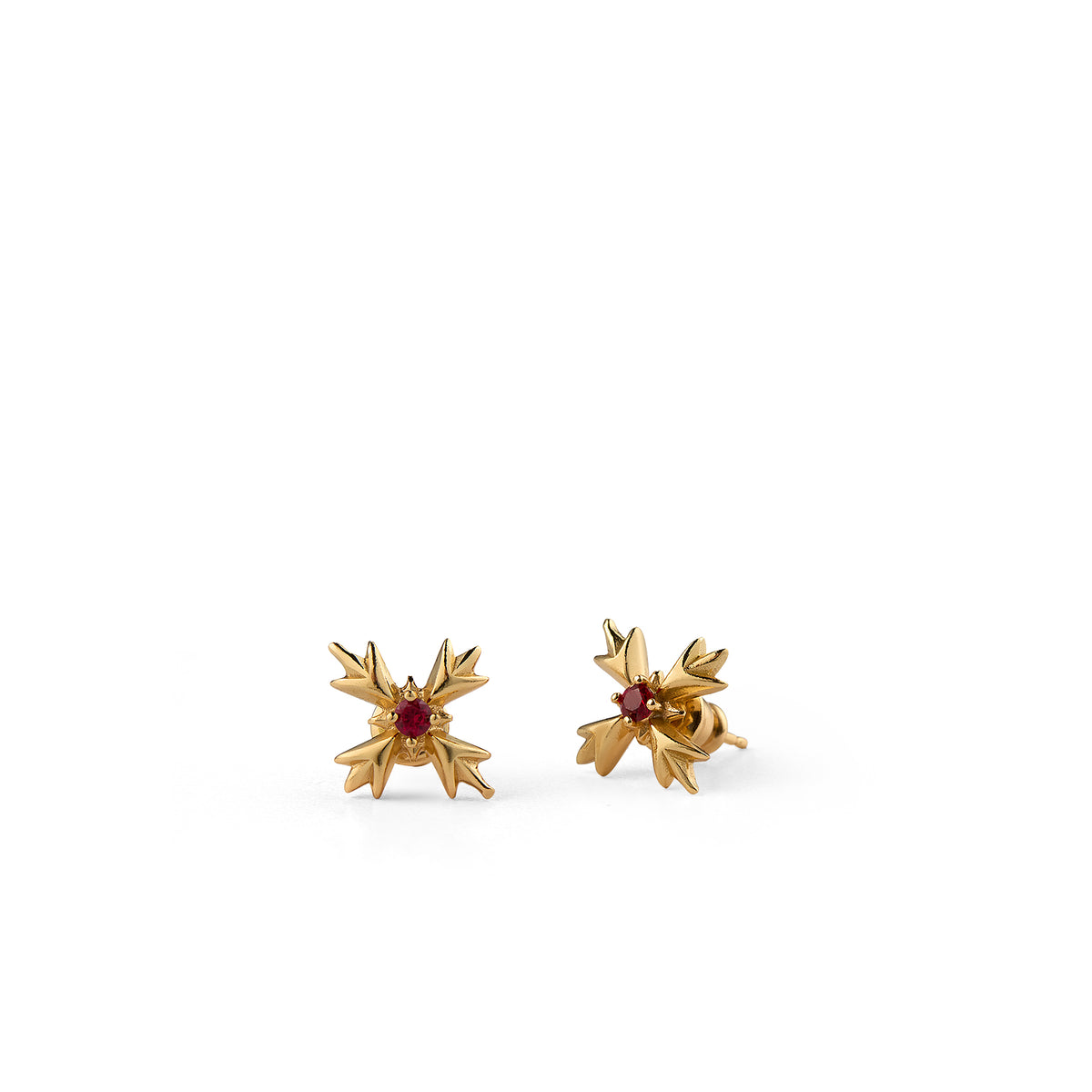 GOLD CRYSTAL CREST EARRINGS