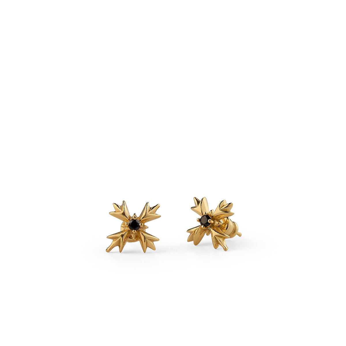 GOLD CRYSTAL CREST EARRINGS