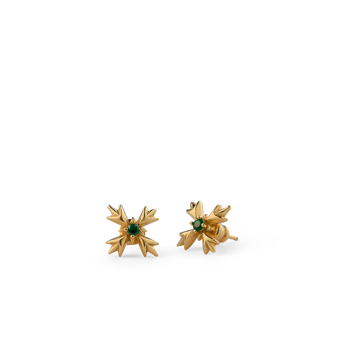 GOLD CRYSTAL CREST EARRINGS
