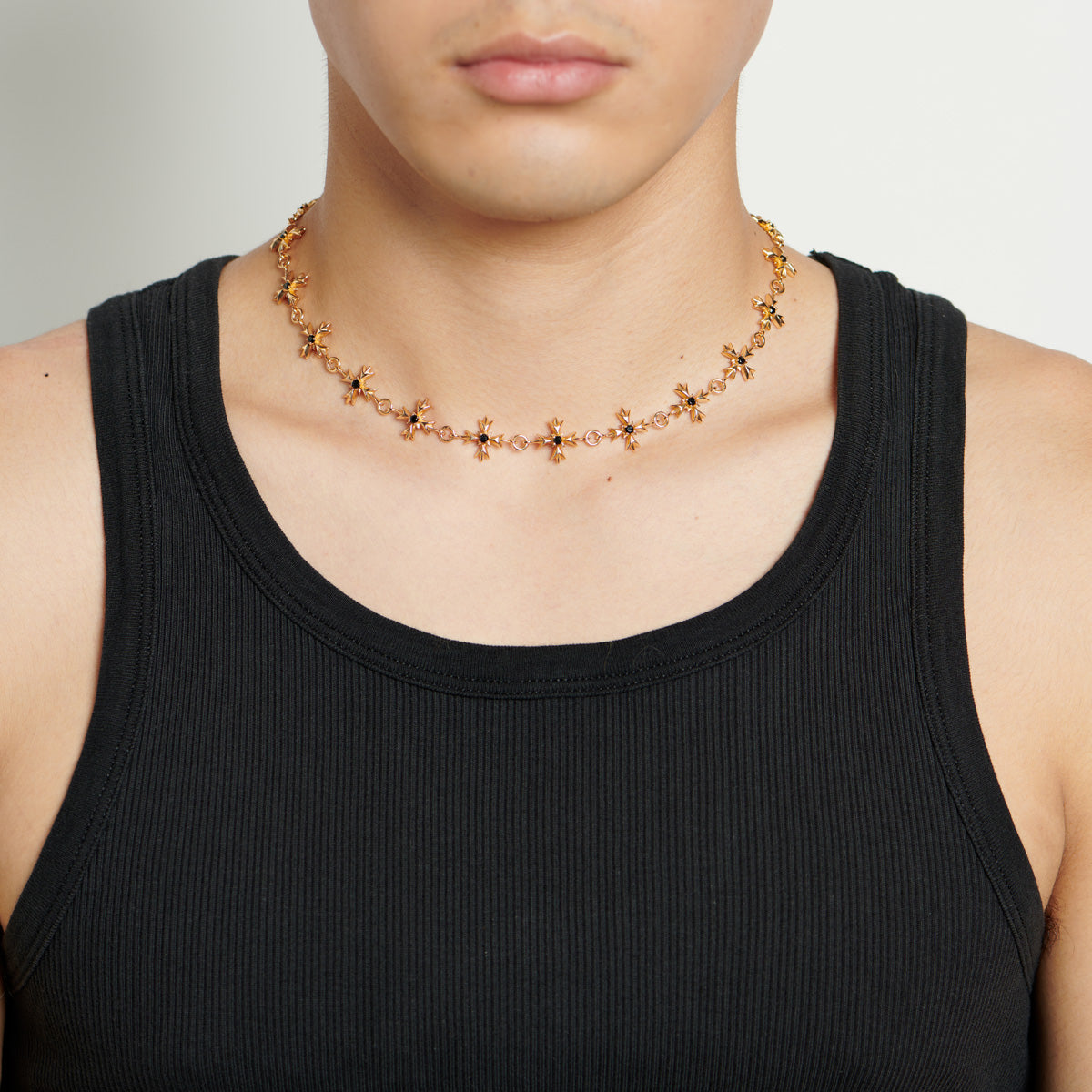GOLD CRYSTAL CREST NECKLACE