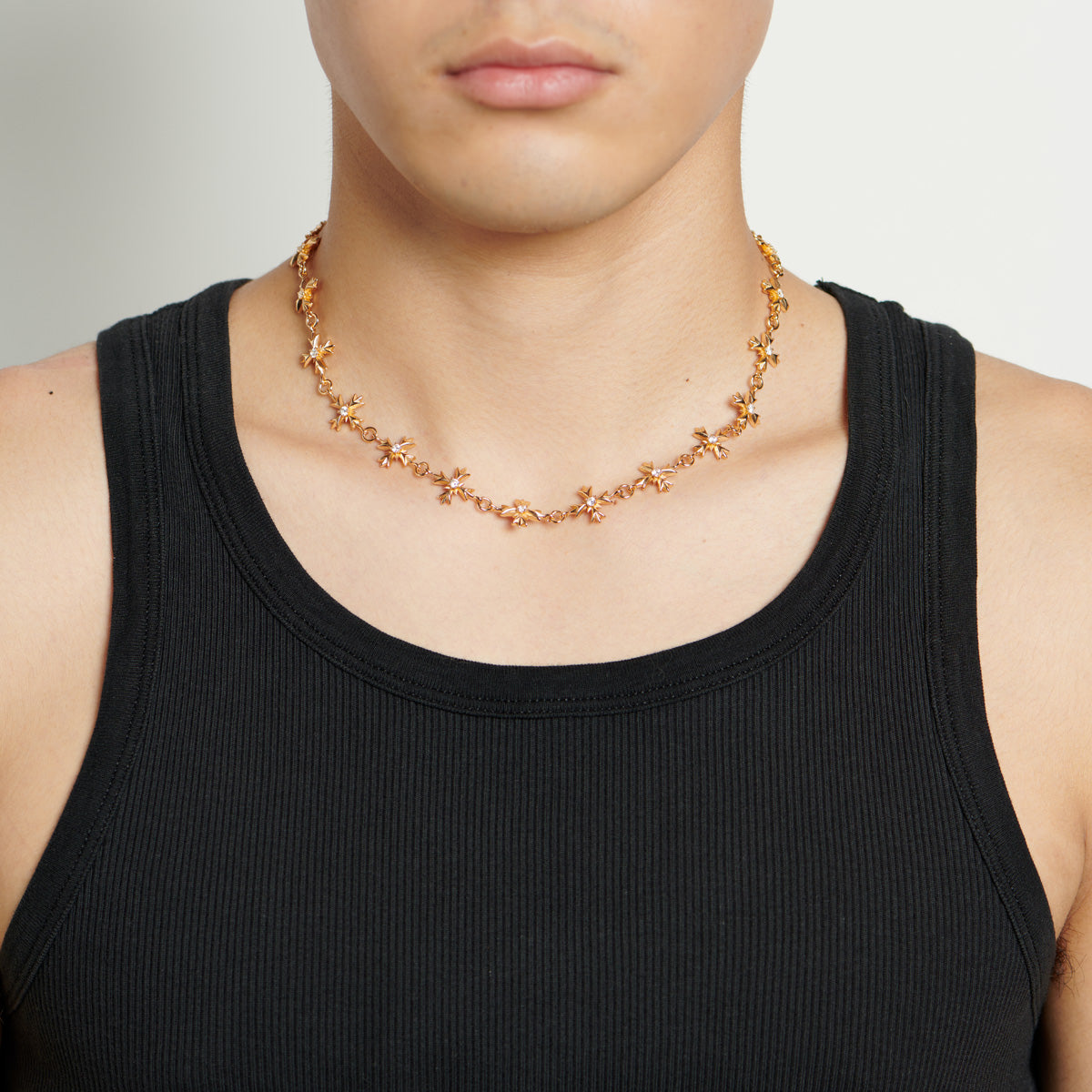 GOLD CRYSTAL CREST NECKLACE