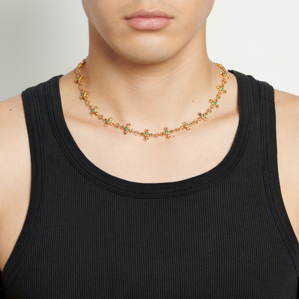 GOLD CRYSTAL CREST NECKLACE