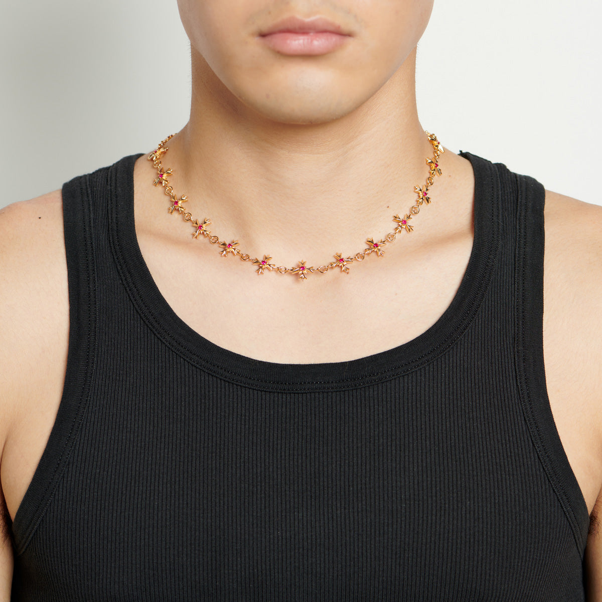 GOLD CRYSTAL CREST NECKLACE