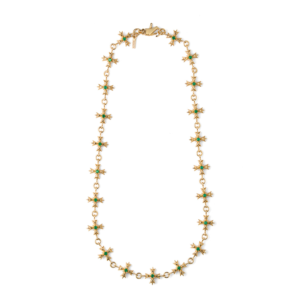 GOLD CRYSTAL CREST NECKLACE