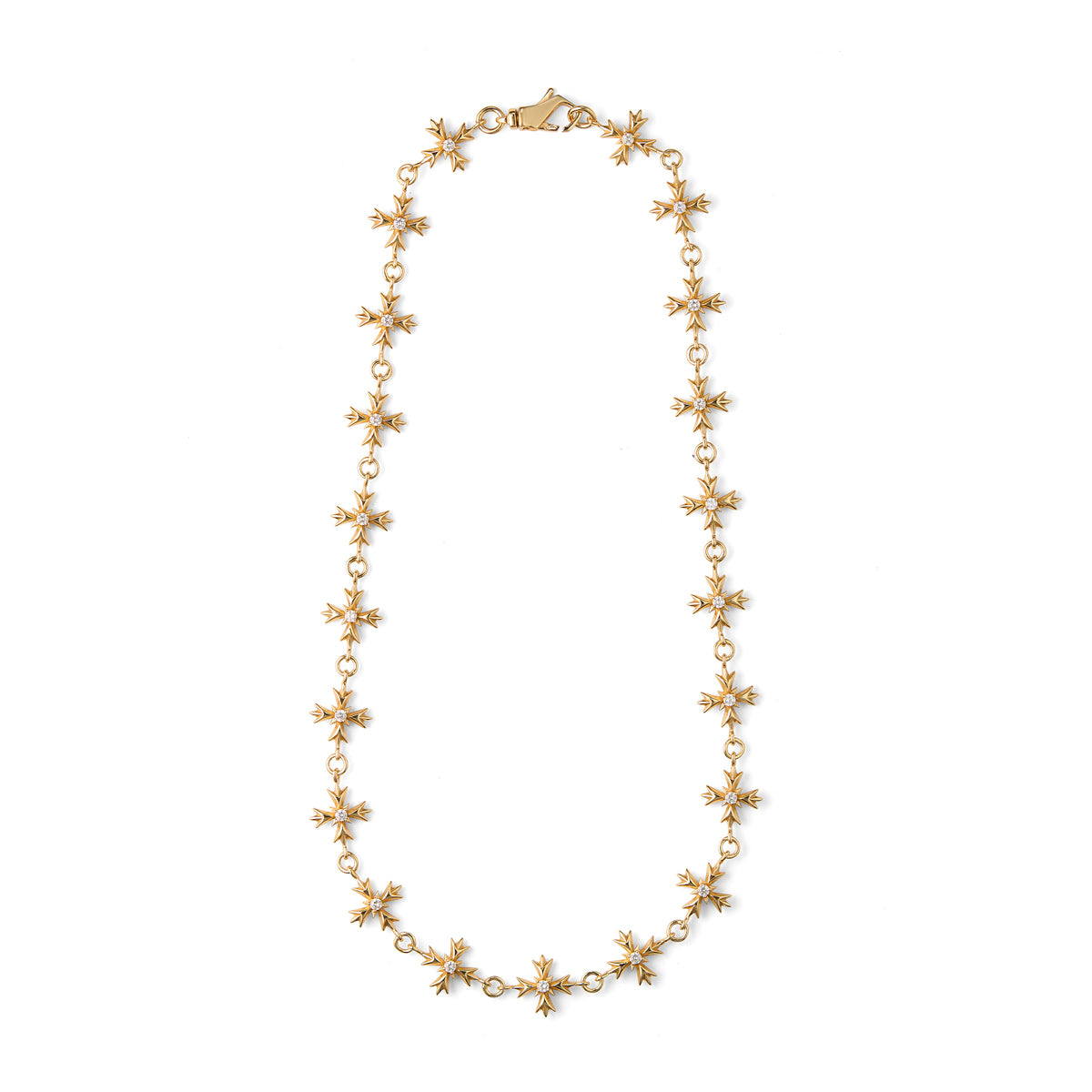 GOLD CRYSTAL CREST NECKLACE