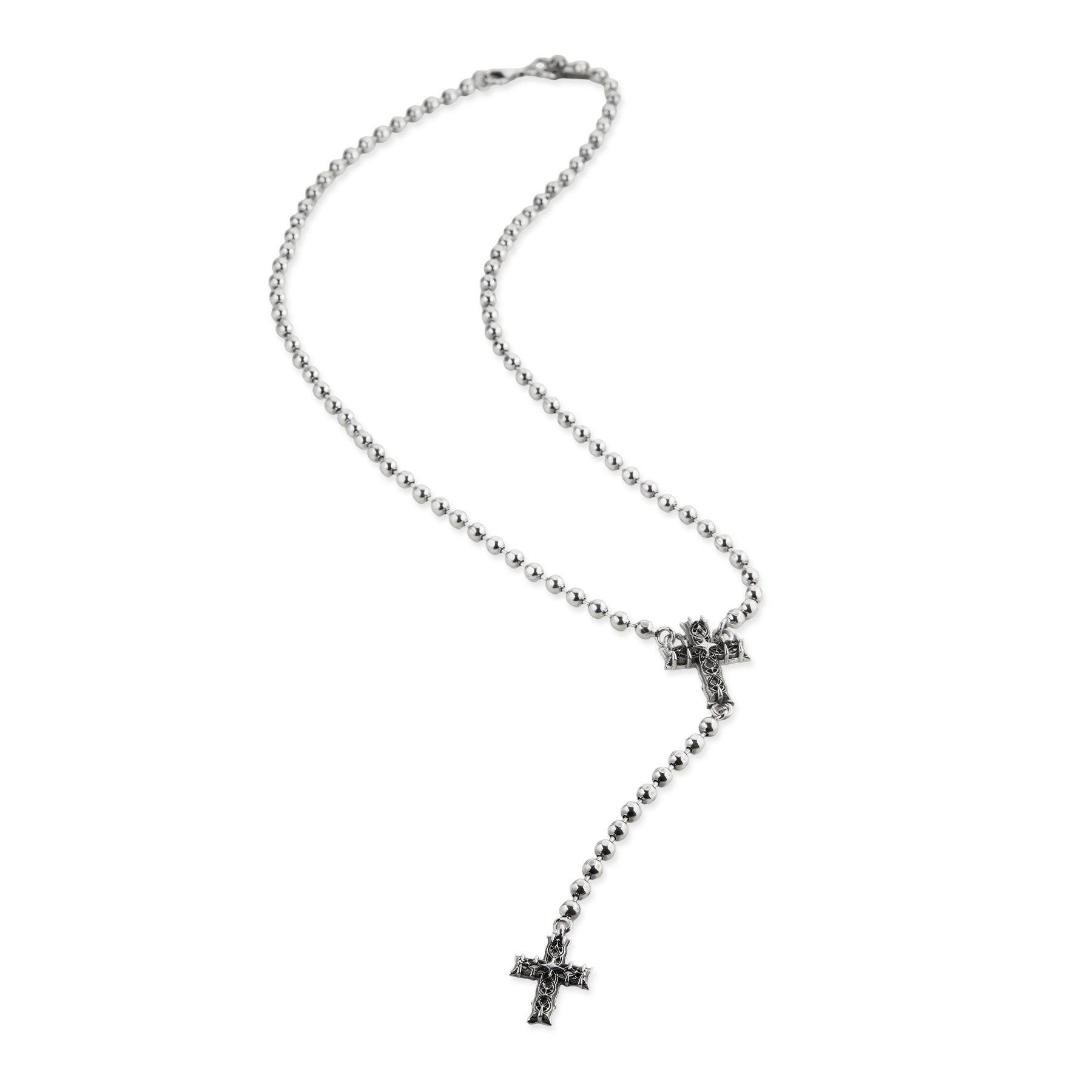 BEADED ROSARY NECKLACE WITH NOTRE-DAME CROSS
