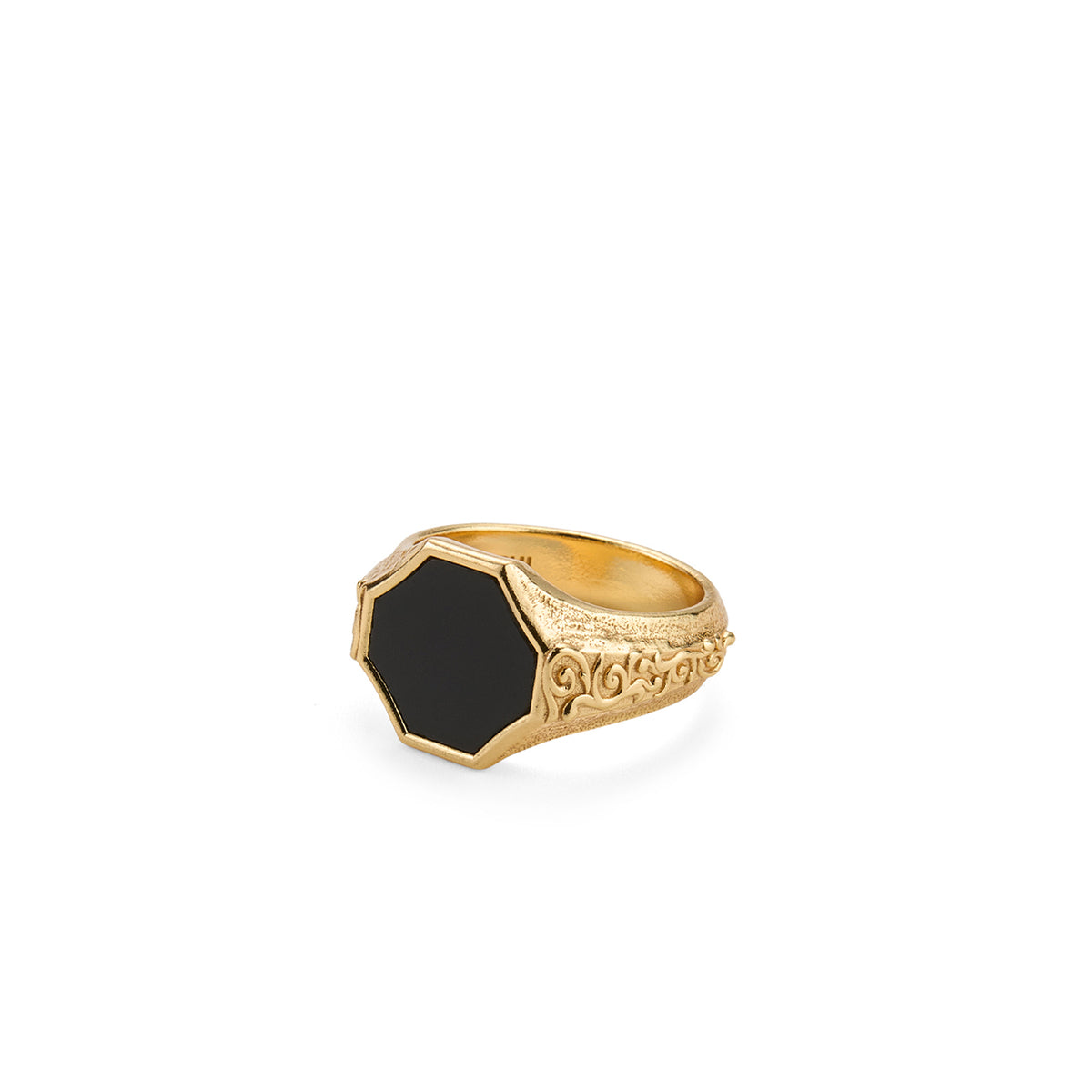 GOLD SIGNET FLOURISH RING