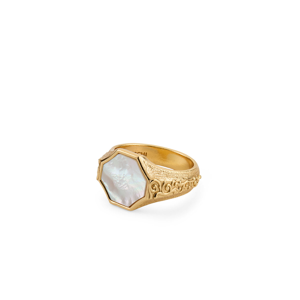 GOLD SIGNET FLOURISH RING
