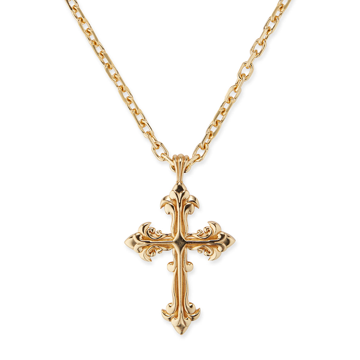 GOLD LARGE AVELLI CROSS NECKLACE