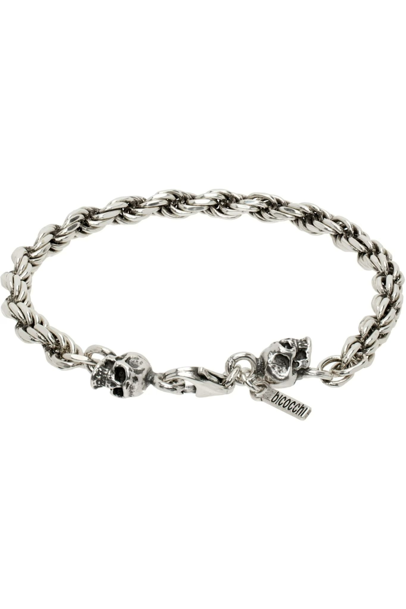 ROPE CHAIN BRACELET WITH SKULLS