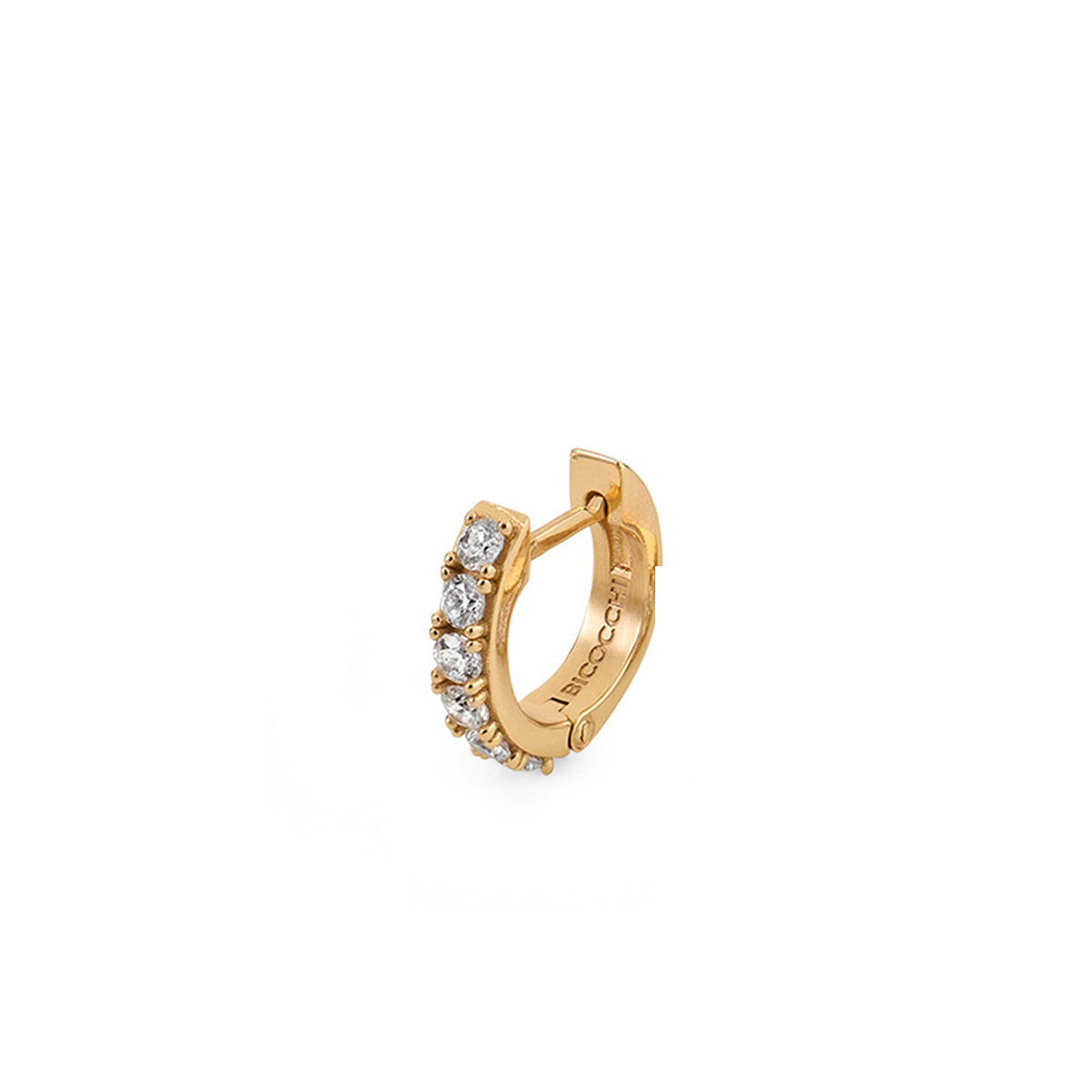 GOLD CRYSTAL HOOP EARRING