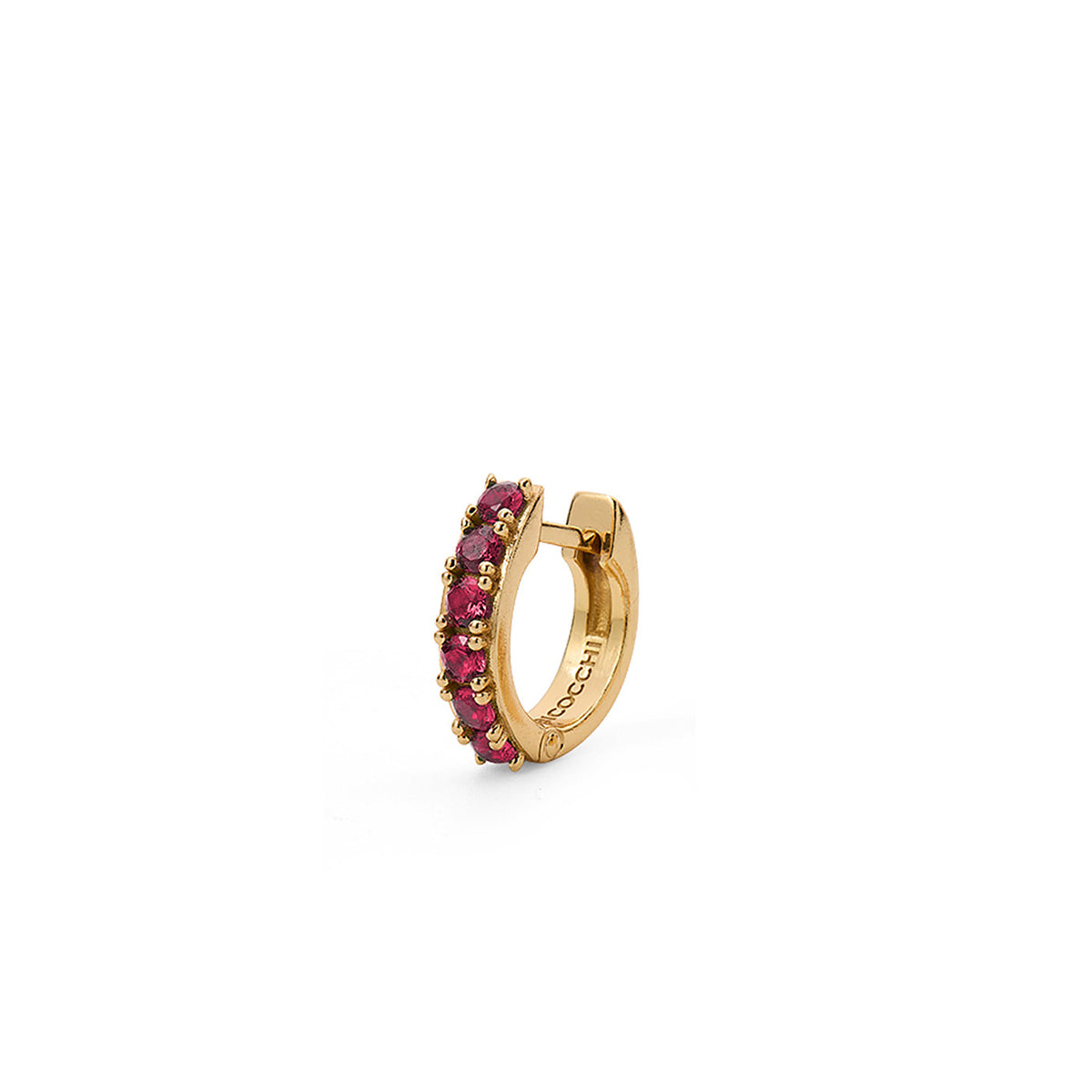 GOLD CRYSTAL HOOP EARRING