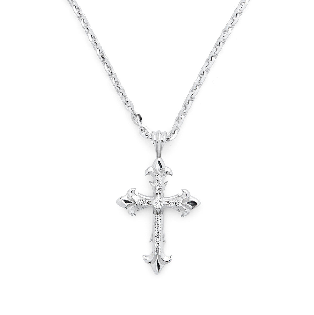 PRECIOUS STONE SMALL CROSS NECKLACE