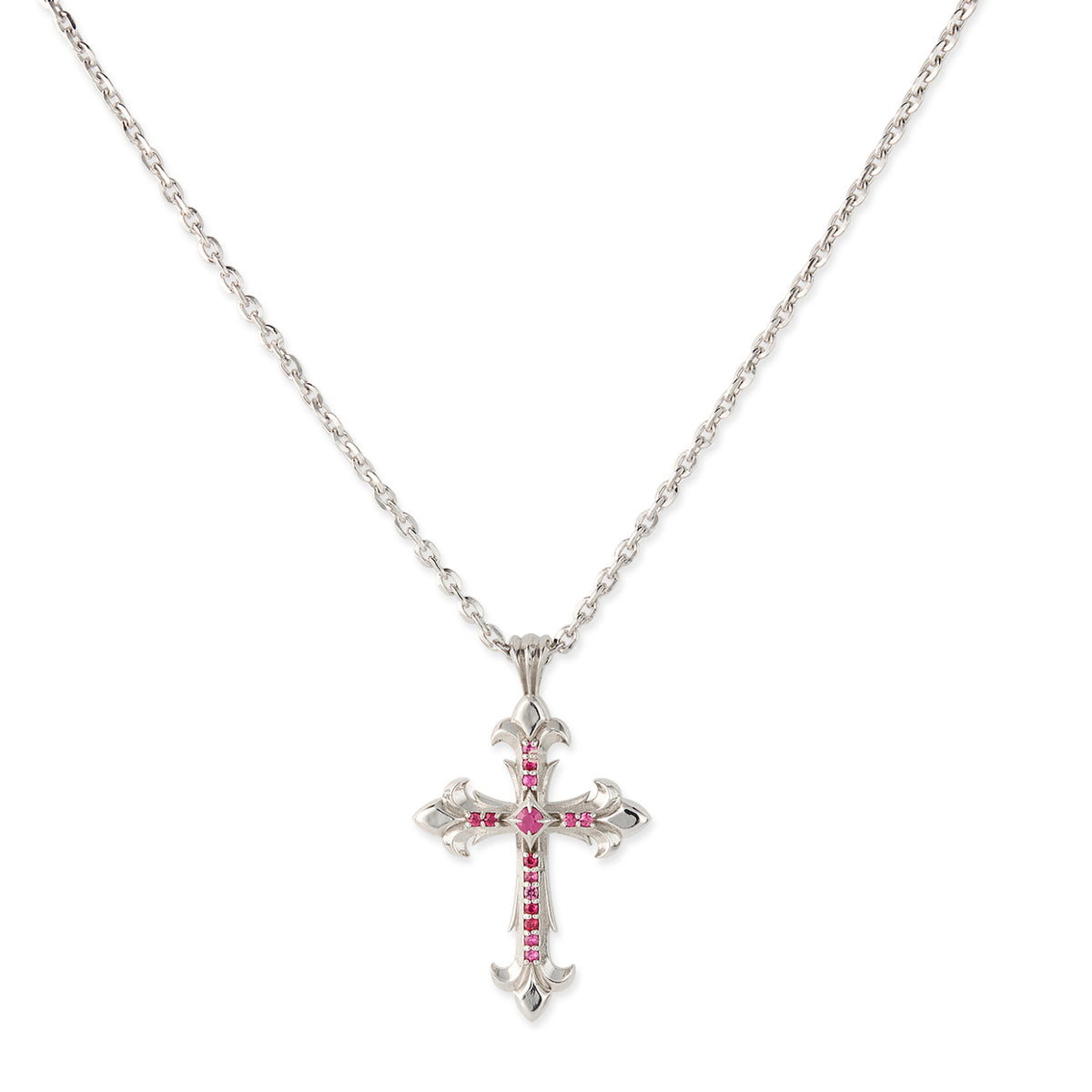 PRECIOUS STONE SMALL CROSS NECKLACE