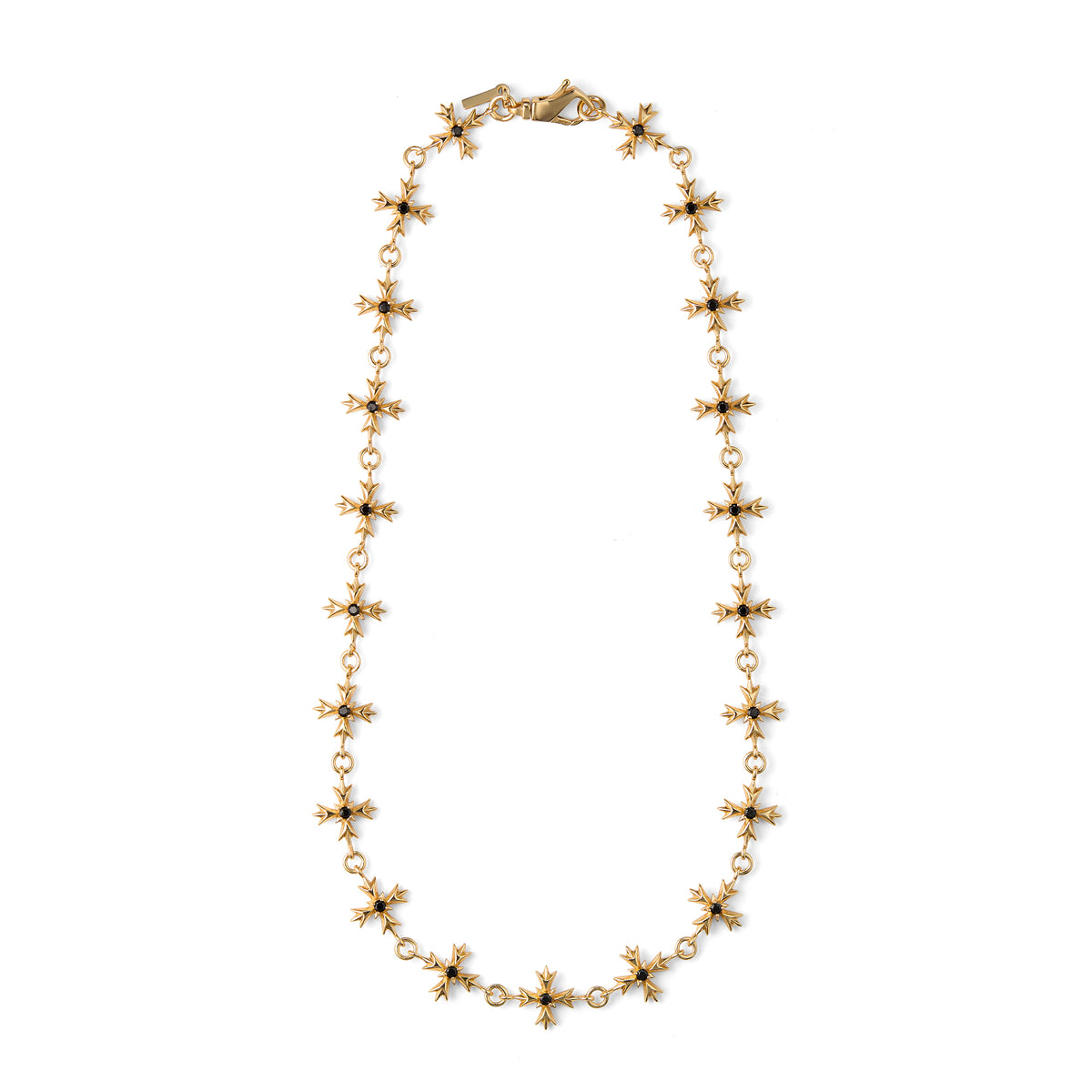 GOLD CRYSTAL CREST NECKLACE