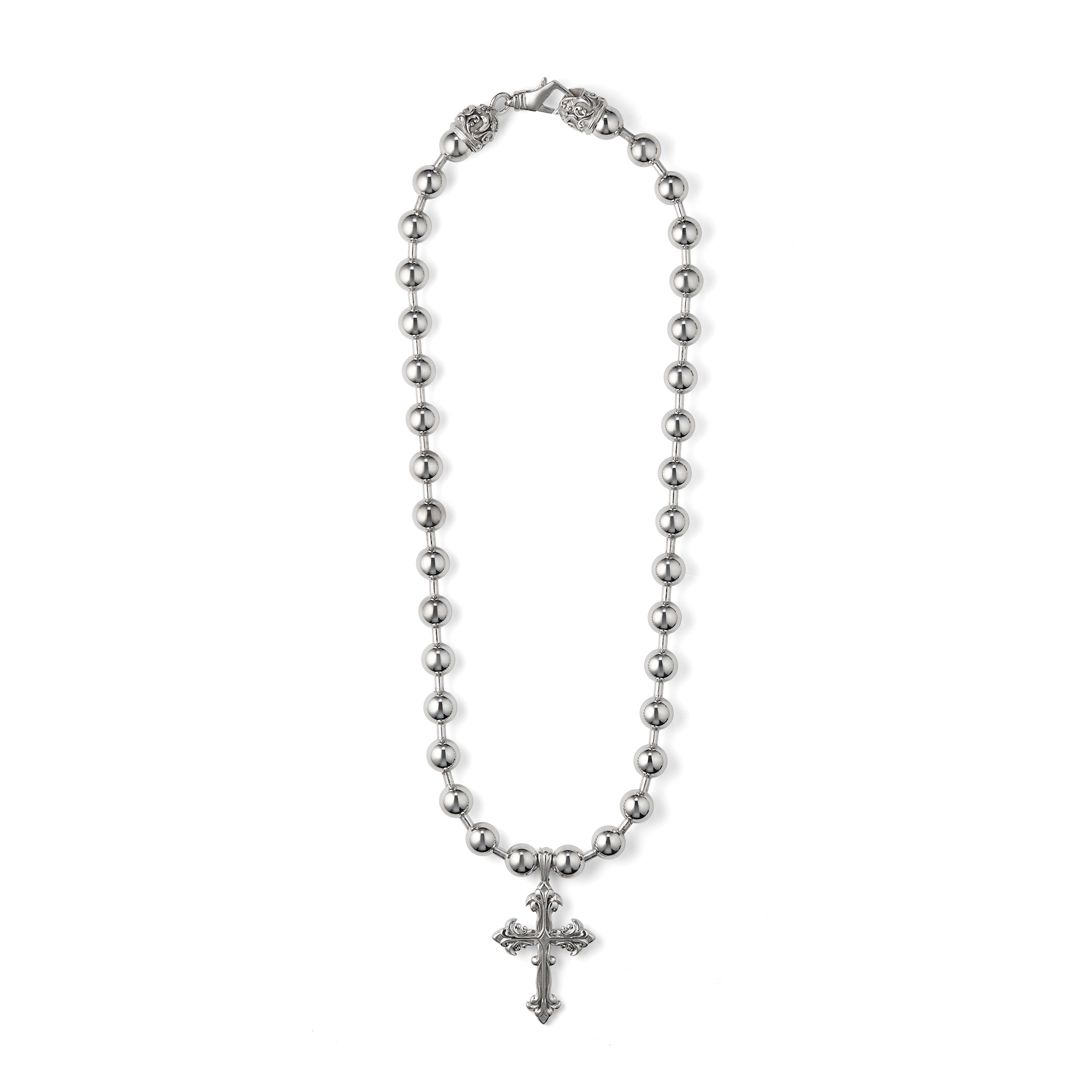 ネックレス・チョーカー emanuele bicocchi NEW DOUBLE CROSS NECKLACE (DGNCC3 SILVER) Large Double Cross Necklace
