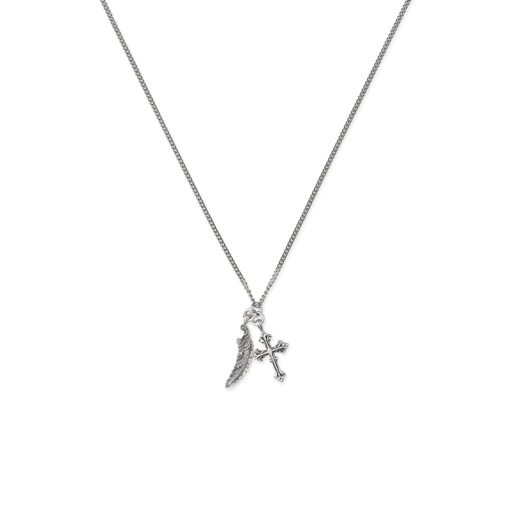 Piuma + Cross Necklace | EMANUELE BICOCCHI