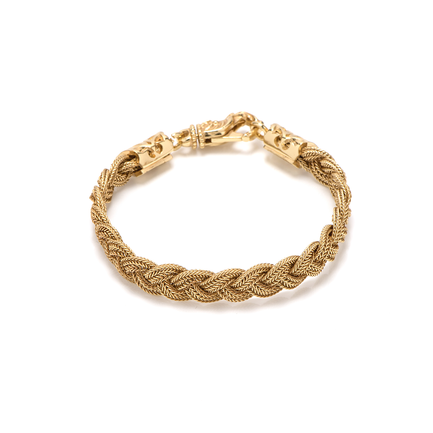 Gold Flat Braided Bracelet