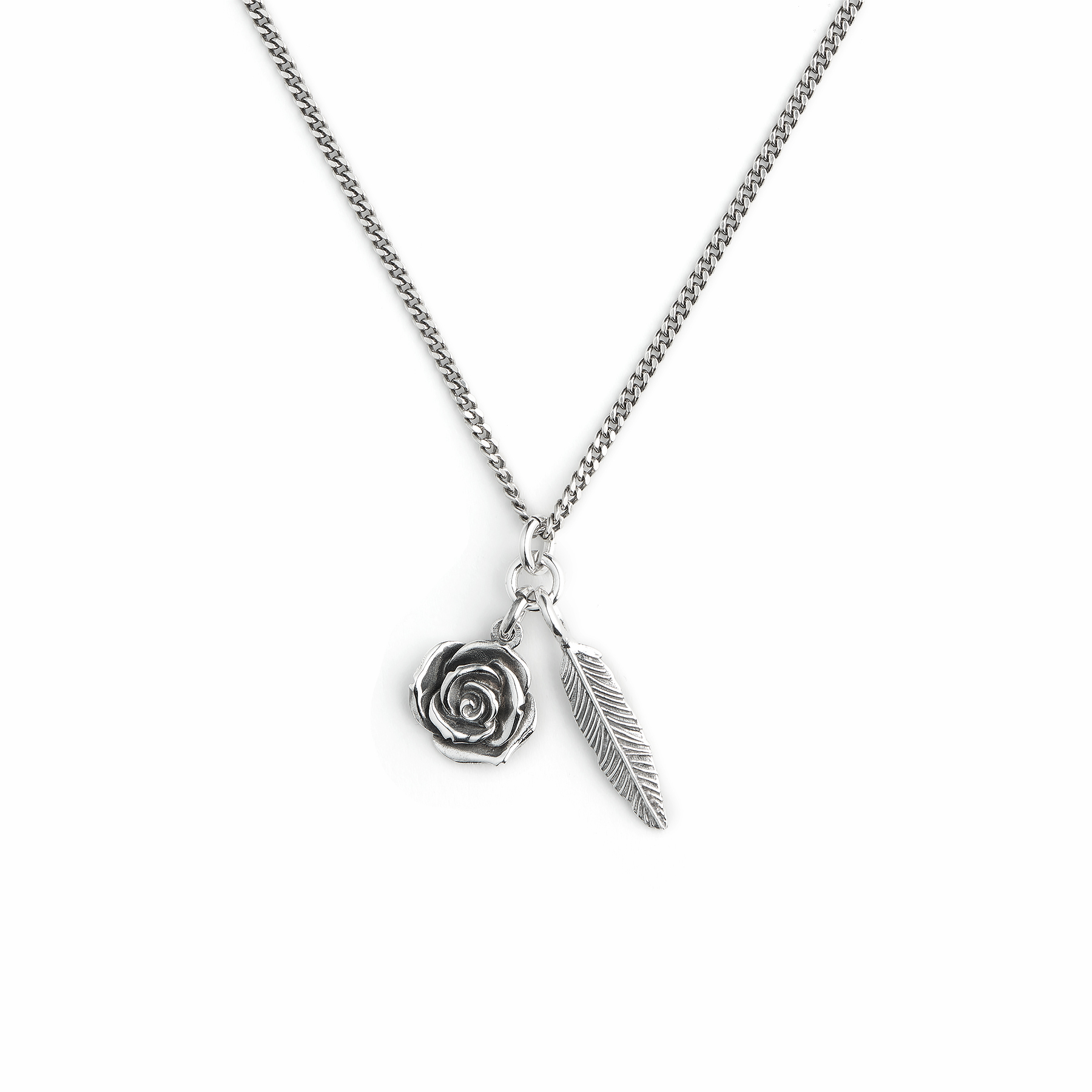 Rose And Feather Necklace