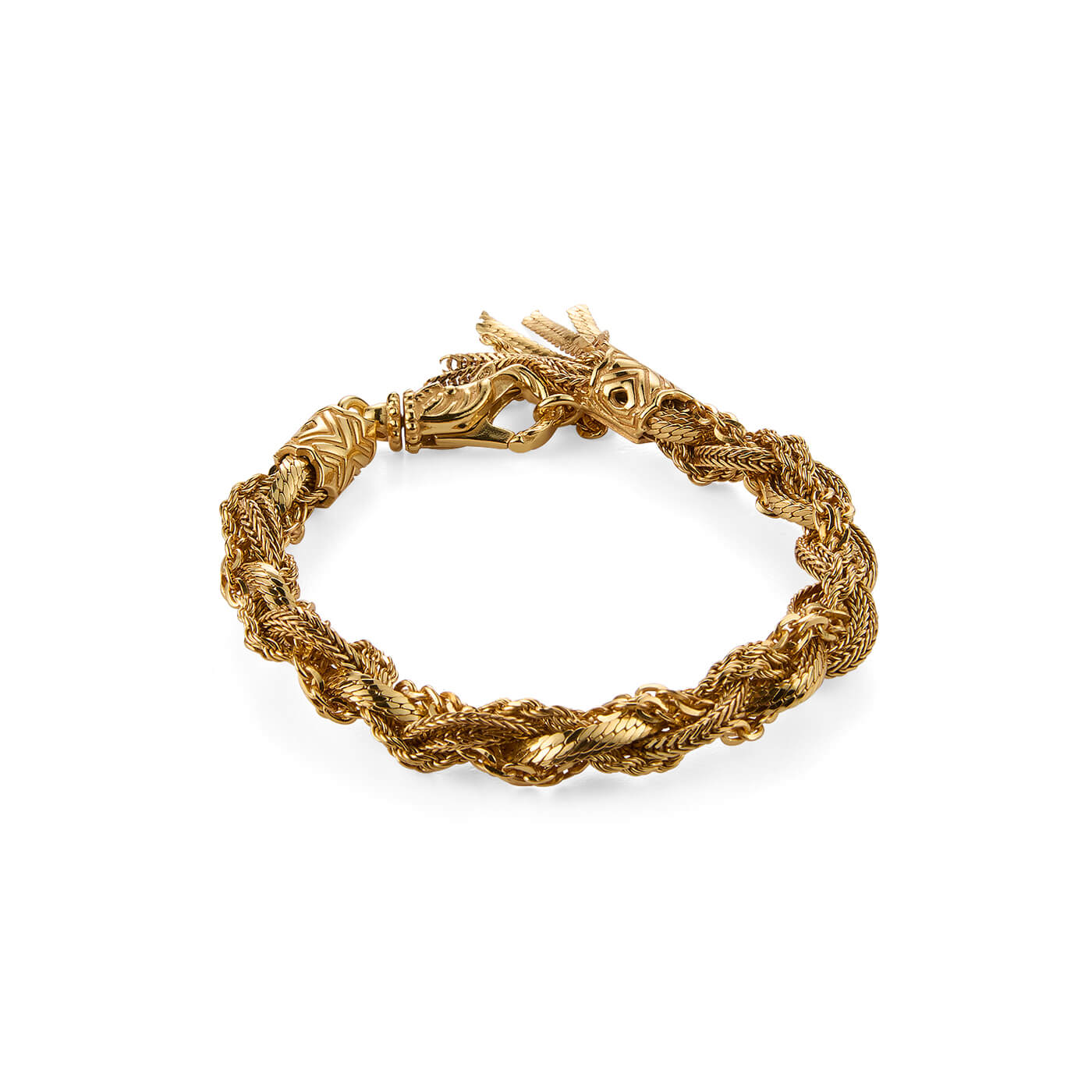 Gold plated sterling silver round braid necklace | EMANUELE