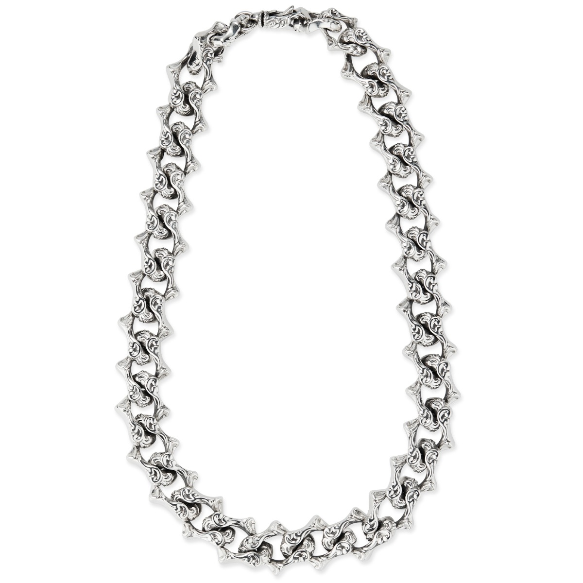 Sterling Silver Oversize Arabesque Chain Necklace | EMANUELE Sterling Silver Oversize Arabesque Chain Necklace | EMANUELE