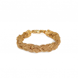 Large Gold Mixed Braided Bracelet