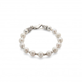 Sucre d'orge - Bracelet de perles rouge et blanc - Kustom Pearls