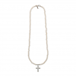 Pearl necklace with fleury cross