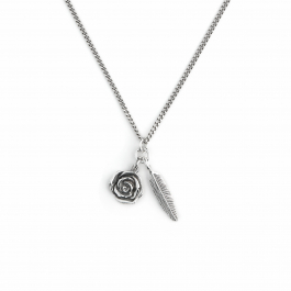 Rose And Feather Necklace