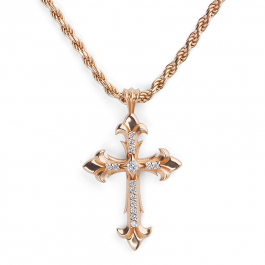 Emanuele Bicocchi Silver Fleury Cross Necklace