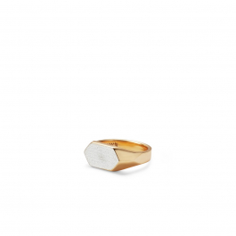 GOLD SCRATCHED SIGNET RING