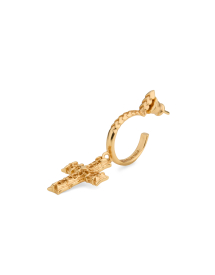 REISSUE GOLD NOTRE-DAME CROSS EARRING
