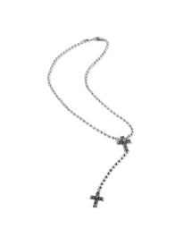 BEADED ROSARY NECKLACE WITH NOTRE-DAME CROSS