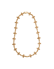 GOLD MULTI NOTRE-DAME CROSS NECKLACE