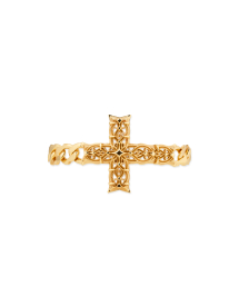 LARGE GOLD EDGE CHAIN BRACELET WITH NOTRE-DAME CROSS