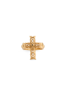 REISSUE LARGE GOLD NOTRE-DAME CROSS RING