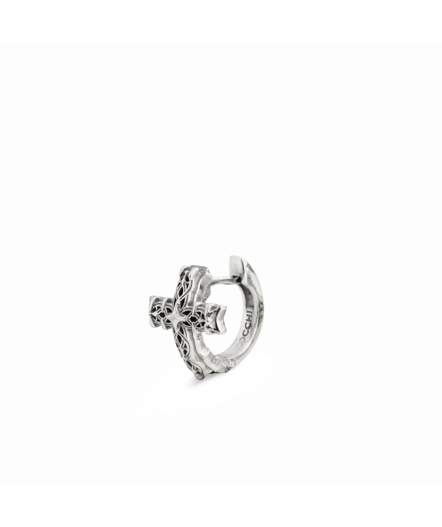 NOTRE-DAME CROSS HOOP EARRING
