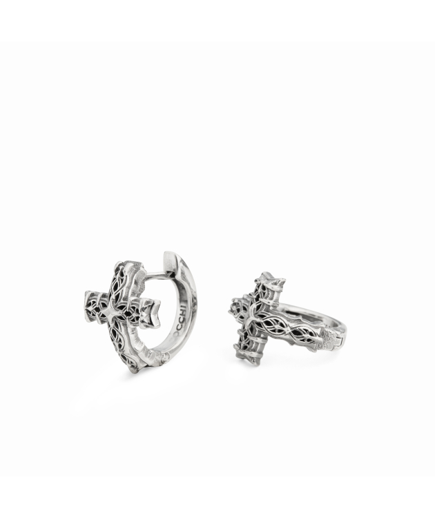 NOTRE-DAME CROSS HOOP EARRINGS